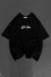 Unisex Baskılı Oversize T-Shirt - Siyah