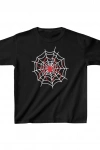 Unisex Çocuk Baskılı T-Shirt - Siyah
