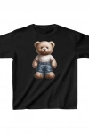 Unisex Çocuk Baskılı T-Shirt - Siyah