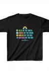 Unisex Çocuk Baskılı T-Shirt - Siyah