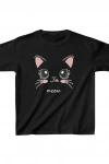 Unisex Çocuk Baskılı T-Shirt - Siyah