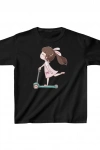 Unisex Çocuk Baskılı T-Shirt - Siyah