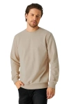 Unisex Standart Tek Beden Bisiklet Yaka Bej Renk Sweatshirt