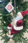 Yılbaşı Asılı Dekoratif Noel Baba Figürü Merdiven Üzerinde 65cm