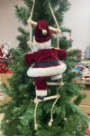 Yılbaşı Asılı Dekoratif Noel Baba Figürü Merdiven Üzerinde 65cm