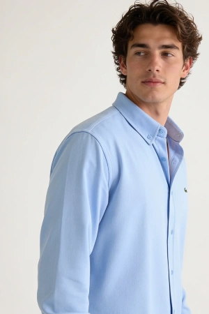 Erkek LCST Modern Fit Non İron Buruşmaz Kumaş Likralı Gömlek Açık Mavi