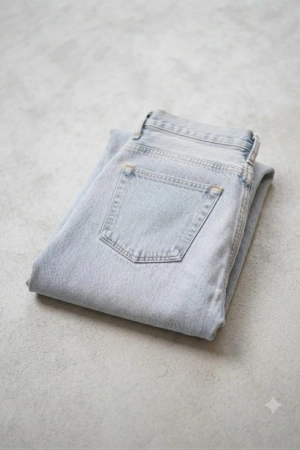 Kadın Geniş Paça Kot Pantolon - Açık Mavi