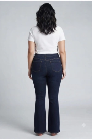 Kadın İspanyol Paça Kot Pantolon - Lacivert