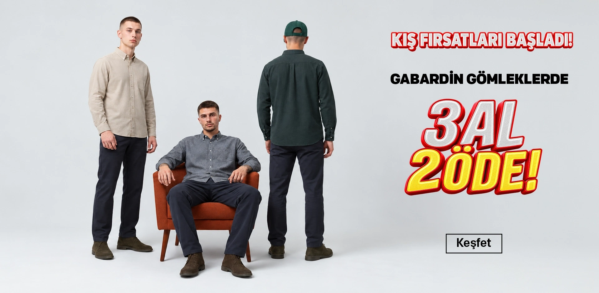 Gabardin Gömlek 3 Al 2 Öde