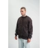 Bisiklet Yaka Yıkamalı Asimetrik Kesşm SweatShirt - Kahve