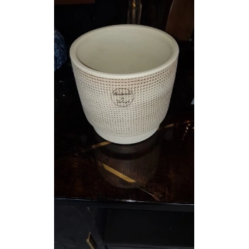 EVDEMA Seramik Beyaz Saksı