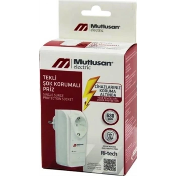 MUTLUSAN TEKLİ ŞOK KORUMALI PRİZ