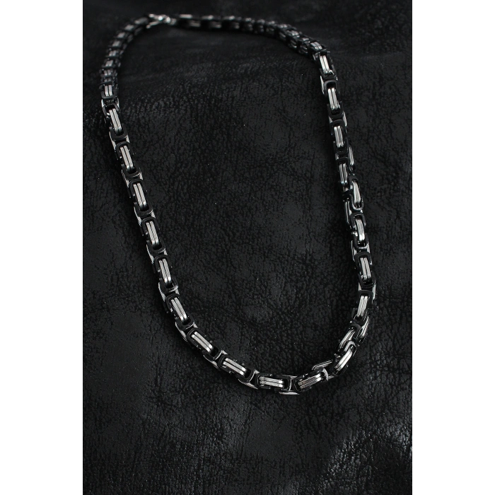 316L Çelik Kral Zincir Model Gümüş Renk Erkek Kolye