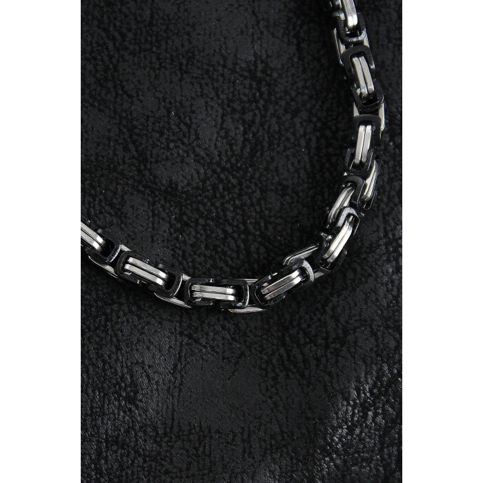 316L Çelik Kral Zincir Model Gümüş Renk Erkek Kolye