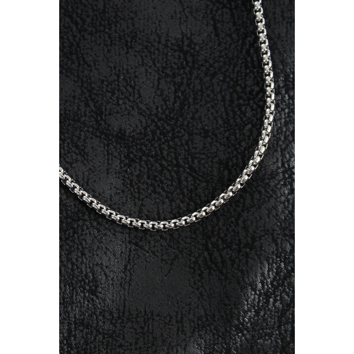 316L Çelik Örme Zincir Model Gümüş Renk Erkek Kolye