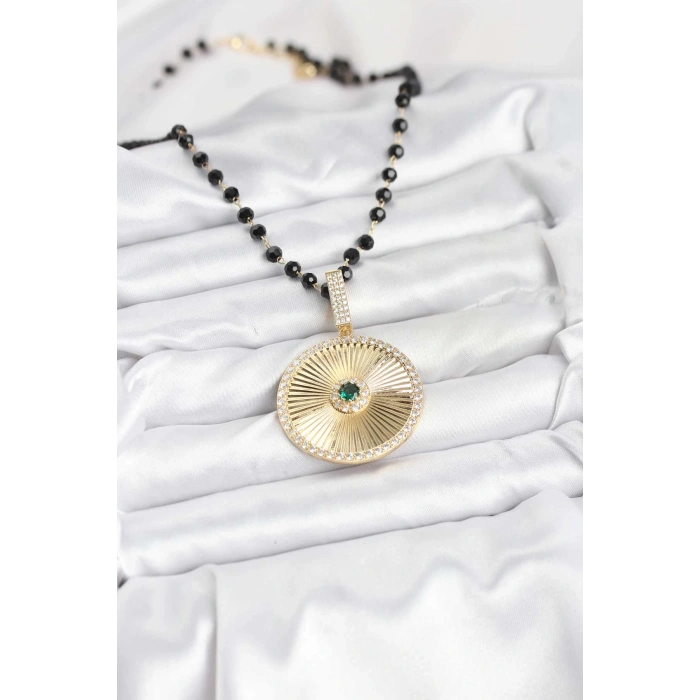 316L Çelik Zincir Kristal Boncuklu Kadın Kolye