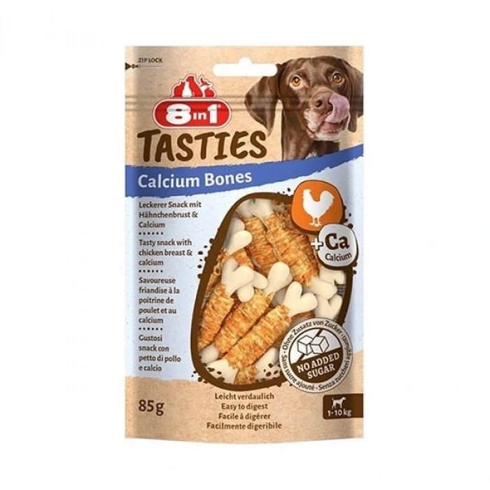 8in1 Tasties Calcium Bones Tavuklu Sargılı Köpek Kemik Ödülü 1 Adet 85 Gr