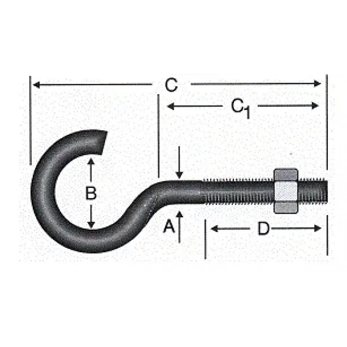 Açık Metrik Kanca M5 / 21x100 - 100 Adet