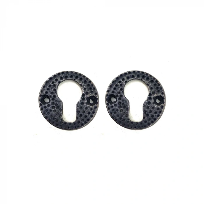 Antika Tarz Dekoratif Pirinç Oda Kilit Rozeti - 49mm, Oksit