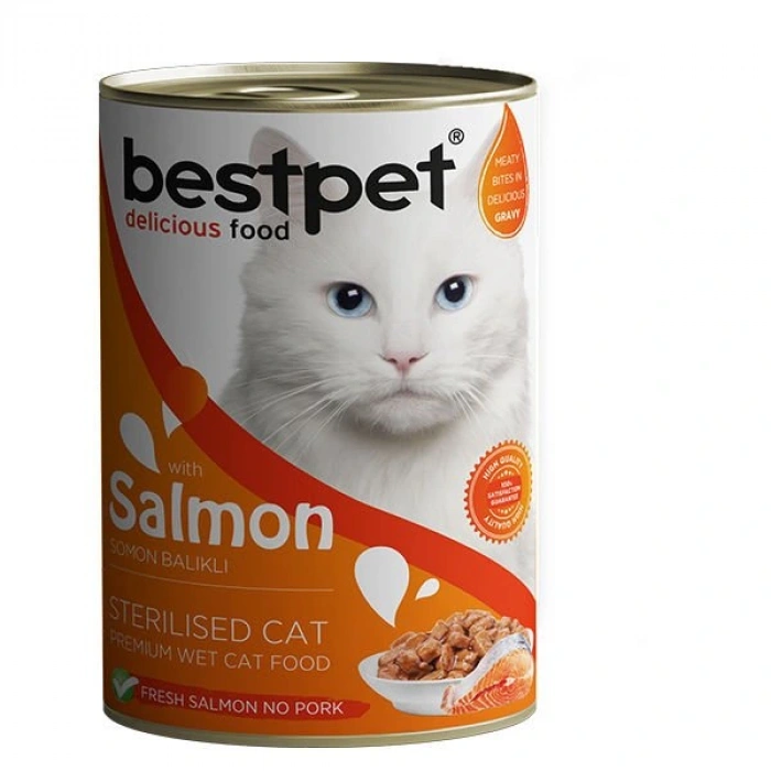 Bestpet Sterilised Somonlu Kısırlaştırılmış Konserve Kedi Maması 1 Adet 400 Gr