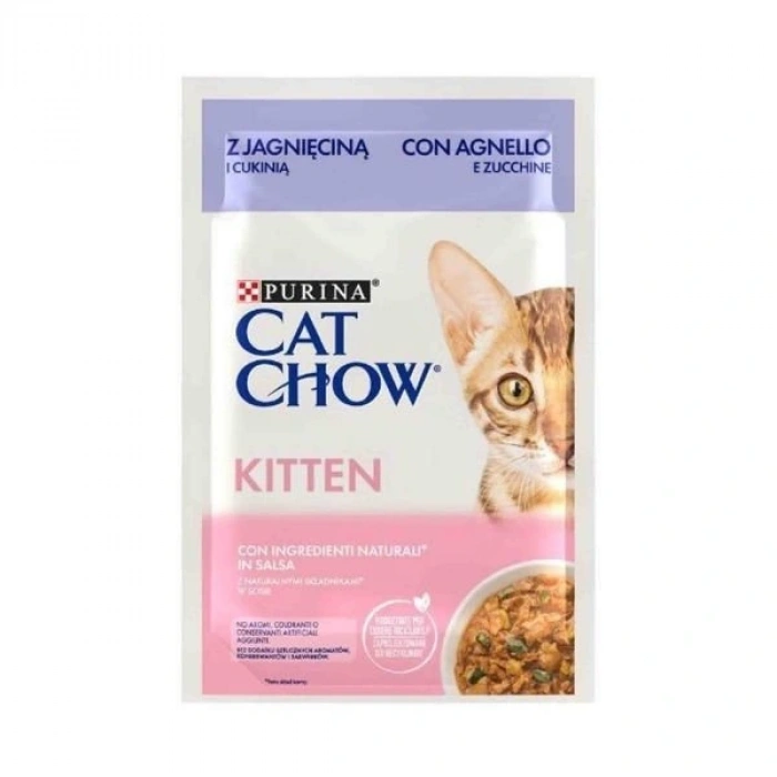 Cat Chow Kuzu Etli ve Kabaklı Pouch Yavru Konserve Kedi Maması 1 Adet 85 Gr