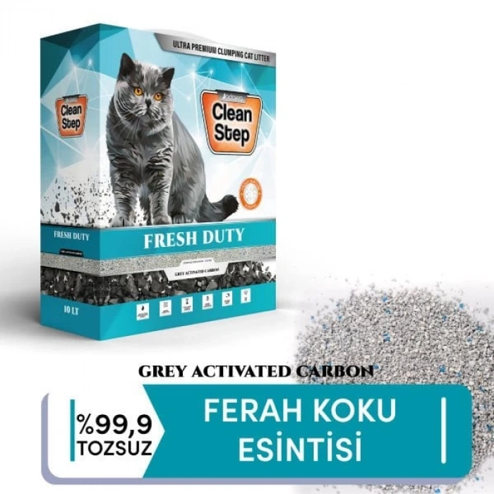 Jadawa Clean Step Fresh Duty Aktif Karbonlu Topaklanan Bahar Kokulu Doğal Kedi Kumu 1 Adet İnce 5 Lt