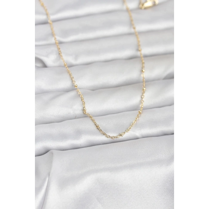 CM 14K Gold Renk Burgu Model 60 cm Kadın Kolye