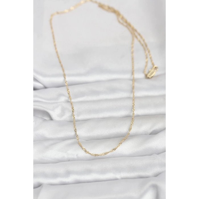 CM 14K Gold Renk Burgu Model 60 cm Kadın Kolye