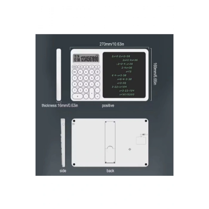 Çok Amaçlı Digital Hesap Makinesi Lcd Ekran Yazma Tableti Ofis Okul İçin Silinebilir El Yazısı Not Defteri