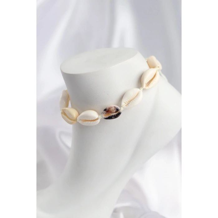 Doğal Kauri Kabuğu Asansörlü Model Halhal