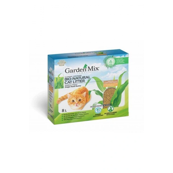 Gardenmix Topaklanan Mısır Lifli Kedi Kumu 8l