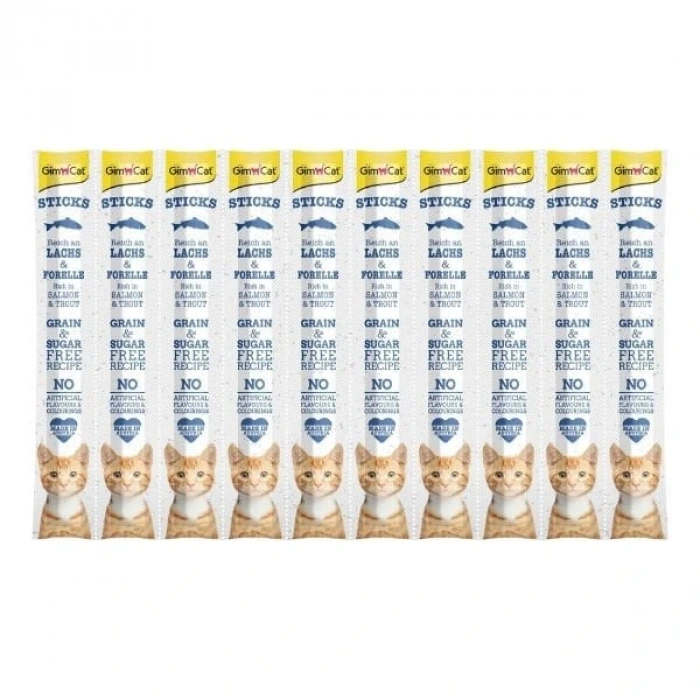 Gimcat Sticks Somonlu ve Alabalıklı Çubuk Kedi Ödül Maması 1 Adet 50 Gr