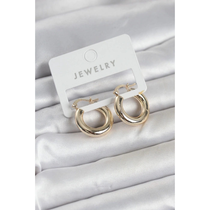 Gold Renk Pirinç Halka 20 mm Kadın Küpe