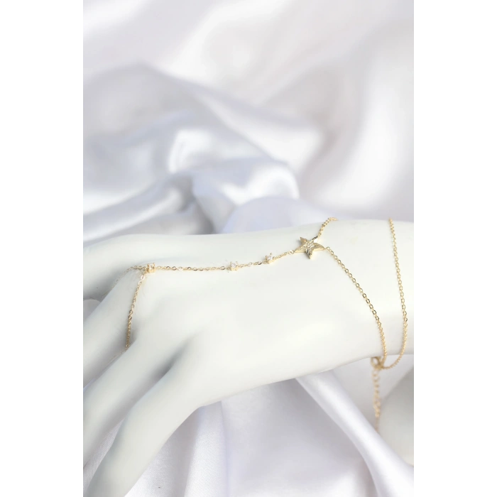 Gold Renk Yıldız Model Pirinç Kadın Şahmeran