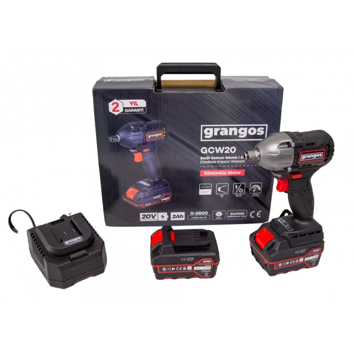 Grangos GCW20-F2 20V 5 Ah Çift Akülü Somun Sıkma