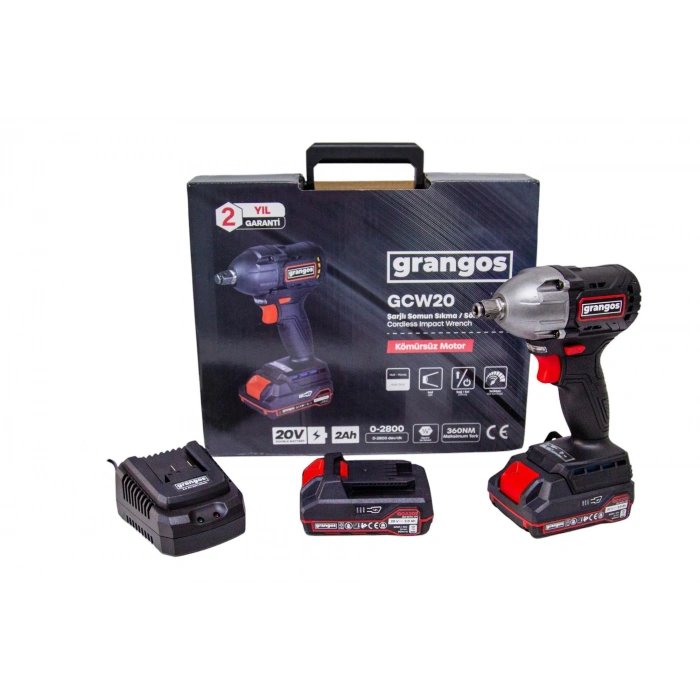 Grangos GCW20-T2 20V 2 Ah Çift Akülü Somun Sıkma
