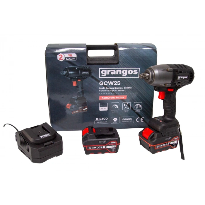 Grangos GCW25-F2 20V 5 Ah Çift Akülü Somun Sıkma