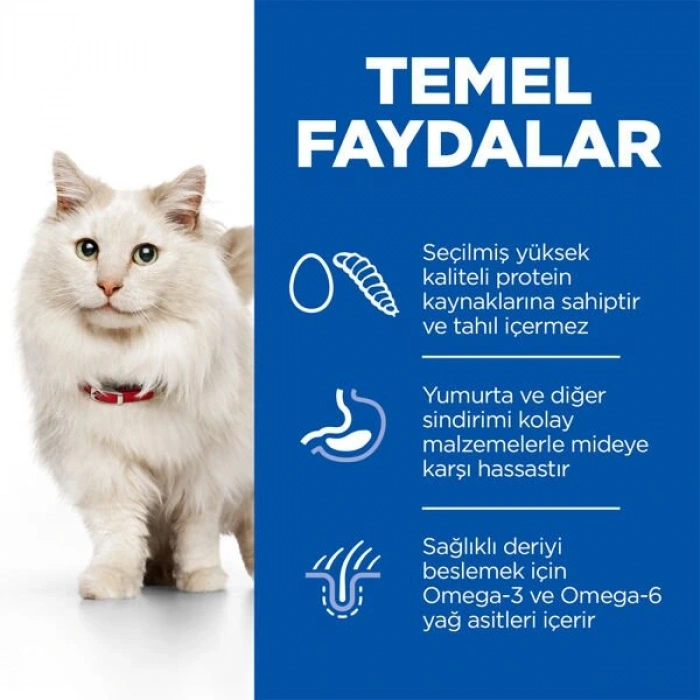 Hills Science Plan Hypoallergenic Yumurtalı ve Böcekli Tahılsız Yetişkin Kedi Maması 7 Kg