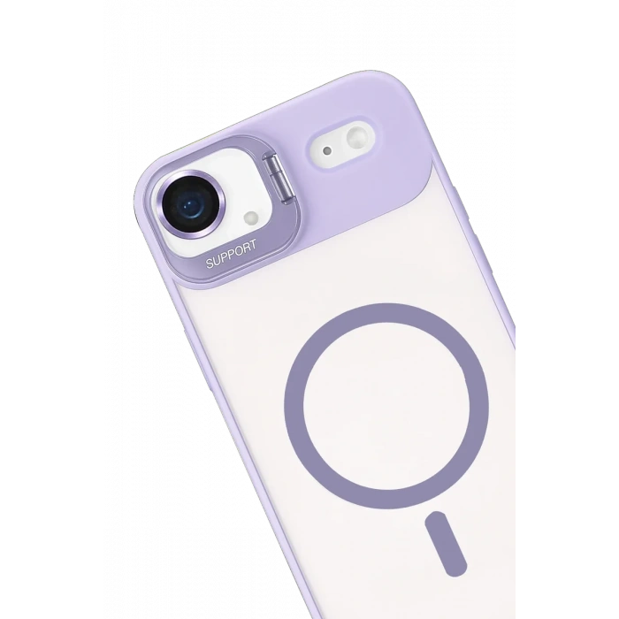 Joko Apple iPhone 17 Air Remim Lensli Magsafe Standlı Kapak - Lila