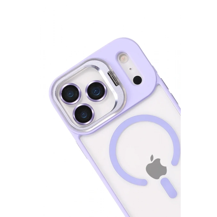 Joko Apple iPhone 17 Pro Max Remim Lensli Magsafe Standlı Kapak - Lila