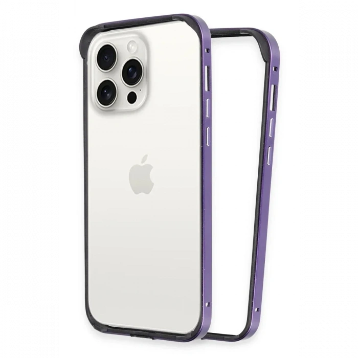 Joko iPhone 14 Pro Max Land Bumper Koruma Kapak - Derin Mor
