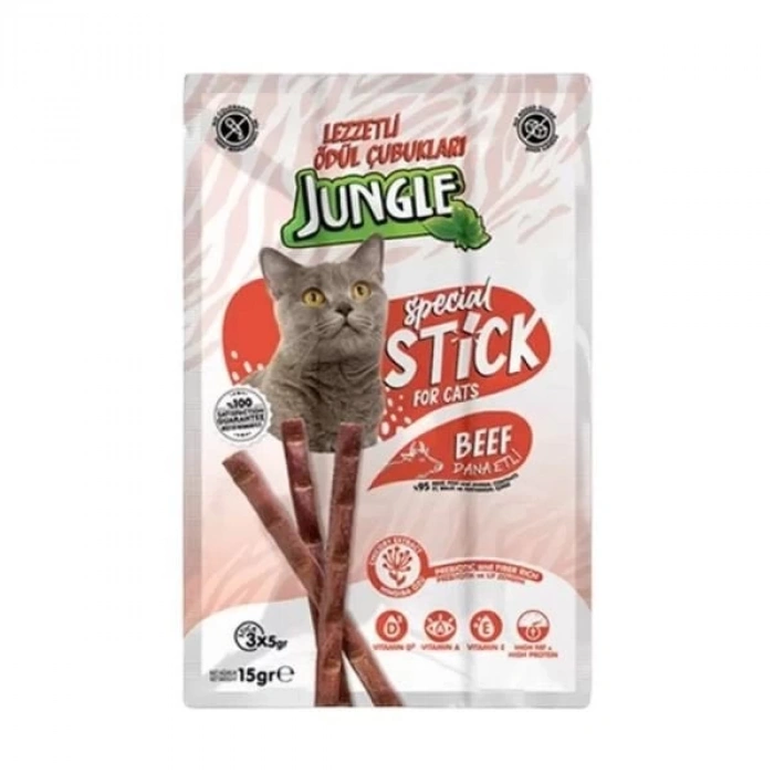 Jungle Dana Etli Stick Kedi Ödülü 3 Adet 5 Gr