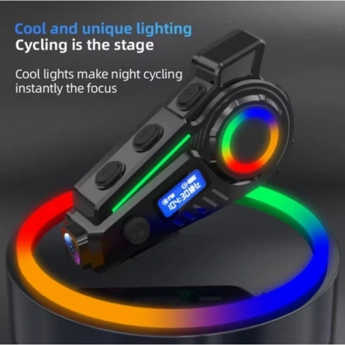 K19 Kameralı Motosiklet Kask Bluetooth Kulaklık Su Geçirmez Intercom Radyolu Hafıza Kartlı