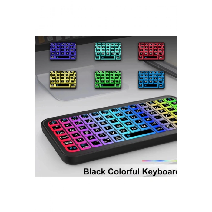 Mini Klavye Smarttv Işıklı Bluetooth Kablosuz Televizyon Ps3 Dizüstü Tabletler Ve Telefonlar İçin