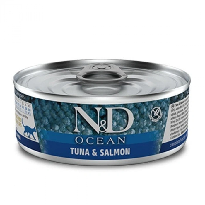 N&D Ocean Ton Balığı ve Somonlu Konserve Kedi Maması 1 Adet 70 Gr