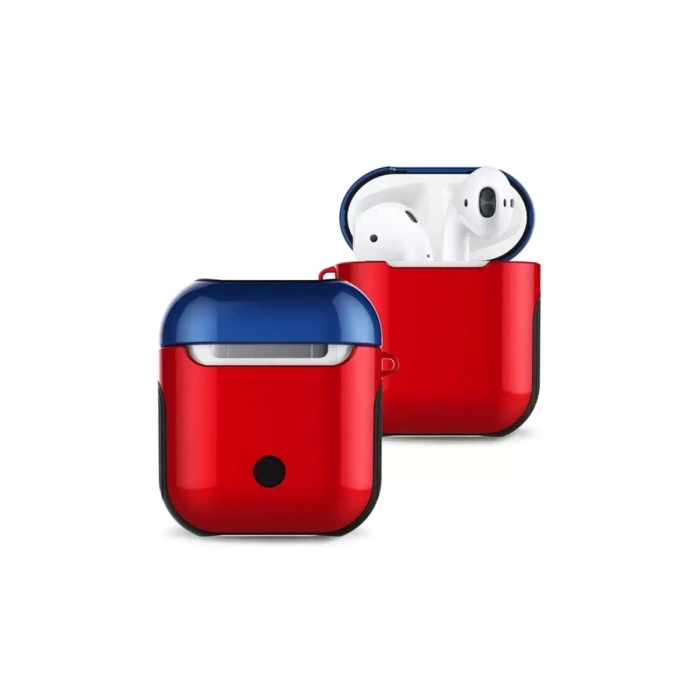 Newface Apple Airpods 2 (2.nesil) 3in1 Kılıf - Kırmızı-Lacivert