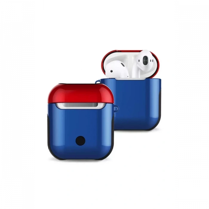 Newface Apple Airpods 2 (2.nesil) 3in1 Kılıf - Lacivert-Kırmızı