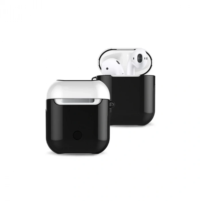 Newface Apple Airpods 2 (2.nesil) 3in1 Kılıf - Siyah-Beyaz