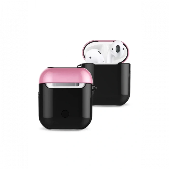 Newface Apple Airpods 2 (2.nesil) 3in1 Kılıf - Siyah-Pembe