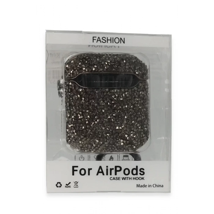 Newface Apple Airpods 2 (2.nesil) Mira Taşlı Kılıf - Siyah